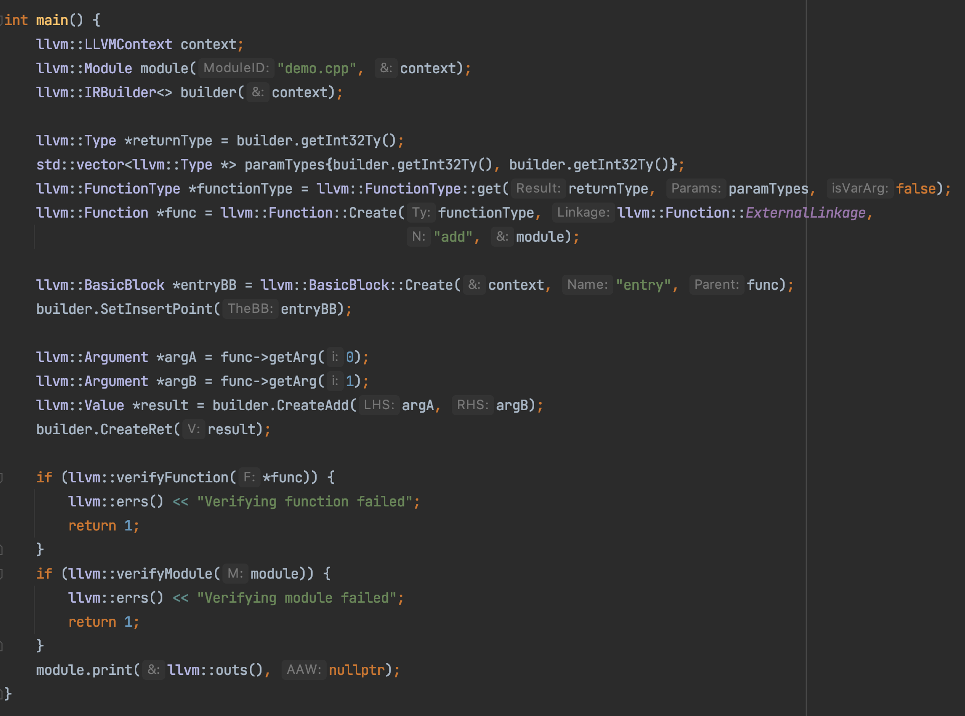 LLVM Usage Example